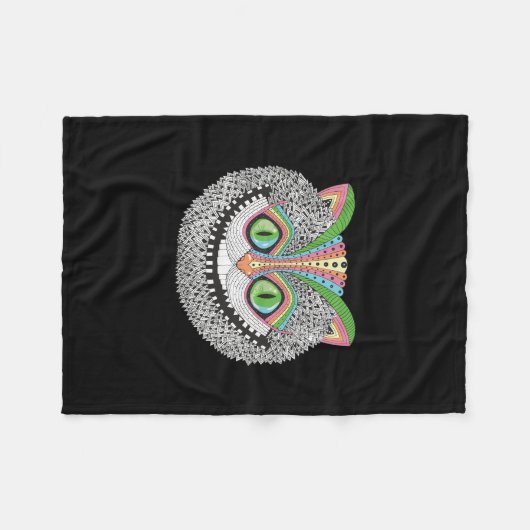 Psychedelic Cheshire Cat Fleece Deken (Voorkant (Horizontaal))