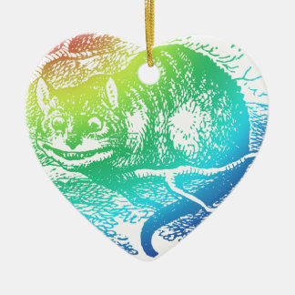 Psychedelic Cheshire Cat Trippy Alice Keramisch Ornament