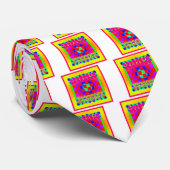 Psychedelic Chessboard en schaakstukken Stropdas (Opgerold)