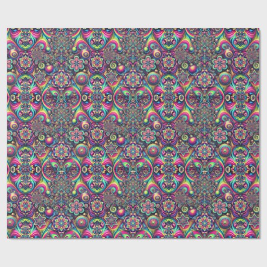 Psychedelic Christmas Wrapping Paper Cadeaupapier (Vlak)
