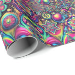 Psychedelic Christmas Wrapping Paper Cadeaupapier<br><div class="desc">Turn up the foliday vibes with this psychedelic Christmas wrapping paper Featuring swirling patterns,  fractal snowflakes,  glowing ornaments,  and abstract Christmas trees in vibrant neon covu,  this seamless design is perfect voor adding a bold and hypnotic touch to your foliday gifts.</div>