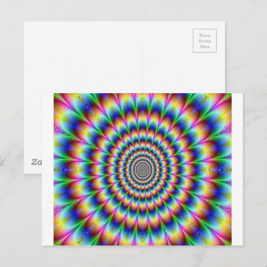 Psychedelic Circle Moving Illusion Dazzling Briefkaart (Voorkant / Achterkant)