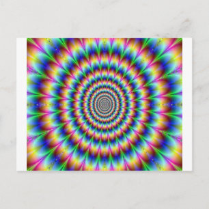 Psychedelic Circle Moving Illusion Dazzling Briefkaart