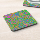 Psychedelic Circles Plastic Coaster Bier Onderzetter (Linkerzijde)