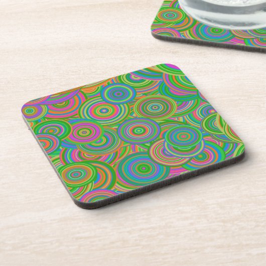 Psychedelic Circles Plastic Coaster Bier Onderzetter (Linkerzijde)