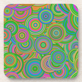 Psychedelic Circles Plastic Coaster Bier Onderzetter