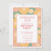 Psychedelic Circles Retro Print Uitnodiging (Voorkant)