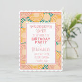 Psychedelic Circles Retro Print Uitnodiging (Staand voorkant)