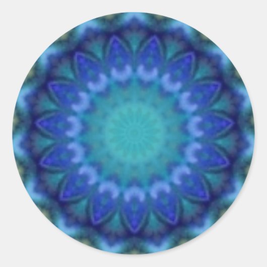 PSYCHEDELIC CIRCLL blauw roze turquase violet Ronde Sticker (Voorkant)
