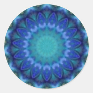 PSYCHEDELIC CIRCLL blauw roze turquase violet Ronde Sticker