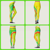 Psychedelic Citrus Bright Colorful Leggings