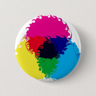 Psychedelic CMYK Ronde Button 5,7 Cm