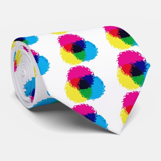 Psychedelic CMYK Stropdas (Opgerold)