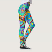 Psychedelic Cockerel: Kleurrijke strident cockerel Leggings (Rechts)