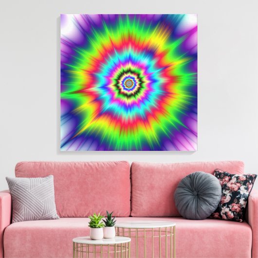 Psychedelic Color Explosion Canvas Afdruk (Insitu (Woonkamer))