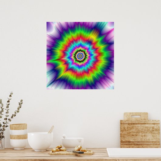 Psychedelic Color Explosion Poster (Keuken)