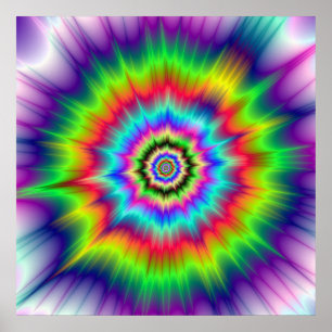 Psychedelic Color Explosion Poster