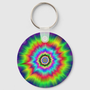 Psychedelic Color Explosion Sleutelhanger