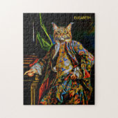 Psychedelic Colorful Abstract Fantasy Cat Legpuzzel (Verticaal)
