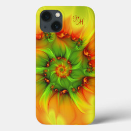 Psychedelic Colorful Abstract Fractal Art Initiale Case-Mate iPhone Case