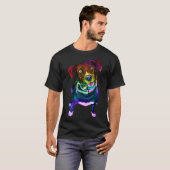 Psychedelic Colorful Canine Labrador Mix T-shirt (Voorkant volledig)