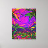 Psychedelic Colorful Cannabis Canvas Afdruk (Voorkant)