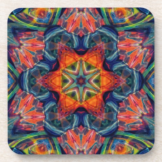 Psychedelic Colorful Kaleidoscope Patroon Bier Onderzetter (Voorkant)