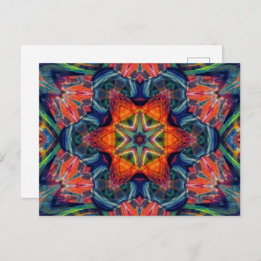 Psychedelic Colorful Kaleidoscope Patroon Briefkaart (Voorkant / Achterkant)