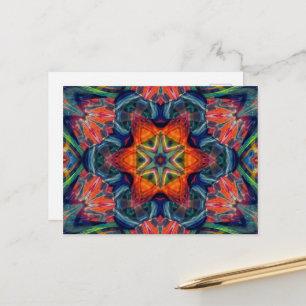 Psychedelic Colorful Kaleidoscope Patroon Briefkaart