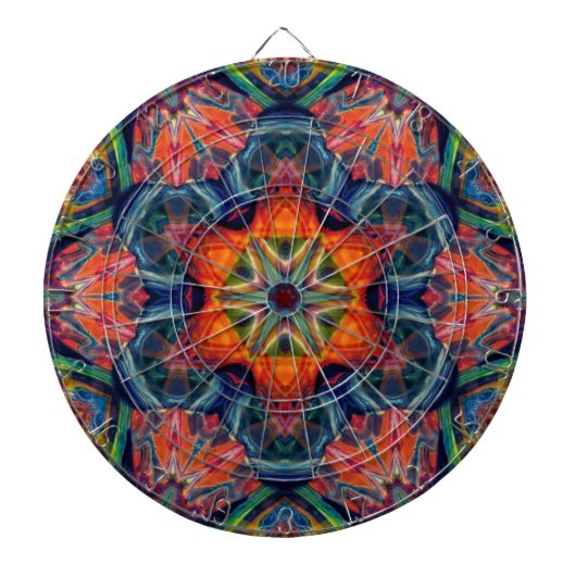 Psychedelic Colorful Kaleidoscope Patroon Dartbord (Voorkant)
