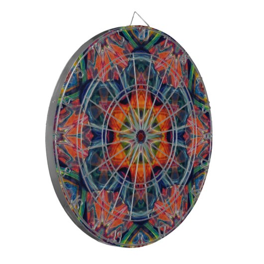 Psychedelic Colorful Kaleidoscope Patroon Dartbord (Voorkant Links)