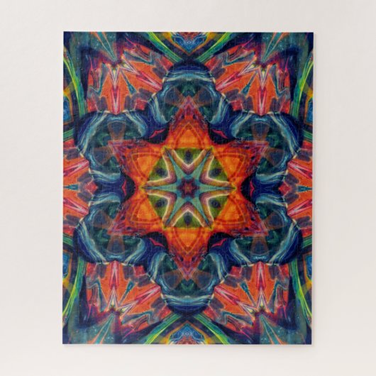 Psychedelic Colorful Kaleidoscope Patroon Legpuzzel (Verticaal)