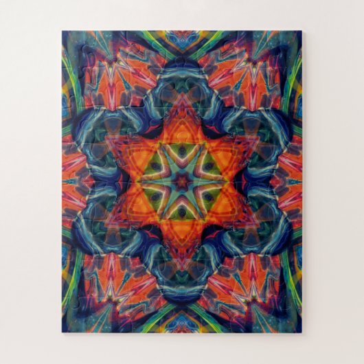 Psychedelic Colorful Kaleidoscope Patroon Legpuzzel (Verticaal)