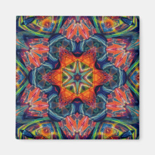 Psychedelic Colorful Kaleidoscope Patroon Magneet