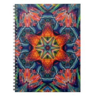 Psychedelic Colorful Kaleidoscope Patroon Notitieboek