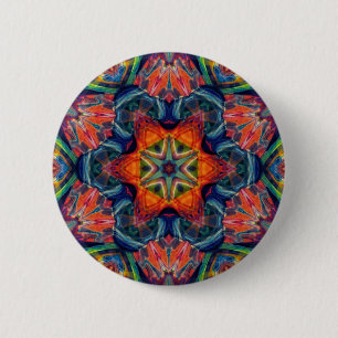 Psychedelic Colorful Kaleidoscope Patroon Ronde Button 5,7 Cm