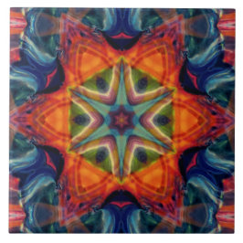 Psychedelic Colorful Kaleidoscope Patroon Tegeltje