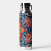 Psychedelic Colorful Kaleidoscope Patroon Waterfles (Achterkant)