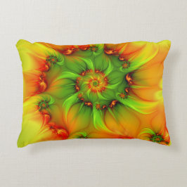 Psychedelic Colorful Modern Abstract Fractal Art Accent Kussen