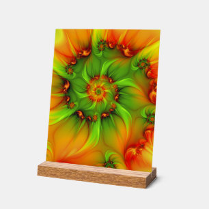 Psychedelic Colorful Modern Abstract Fractal Art Acryl Bord