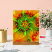 Psychedelic Colorful Modern Abstract Fractal Art Acryl Bord (Huwelijk)