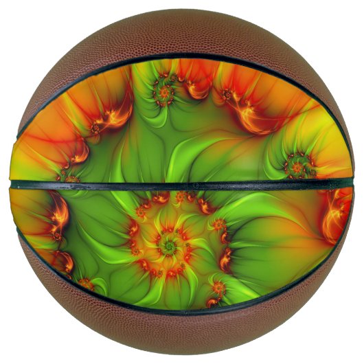 Psychedelic Colorful Modern Abstract Fractal Art Basketbal (Voorkant)