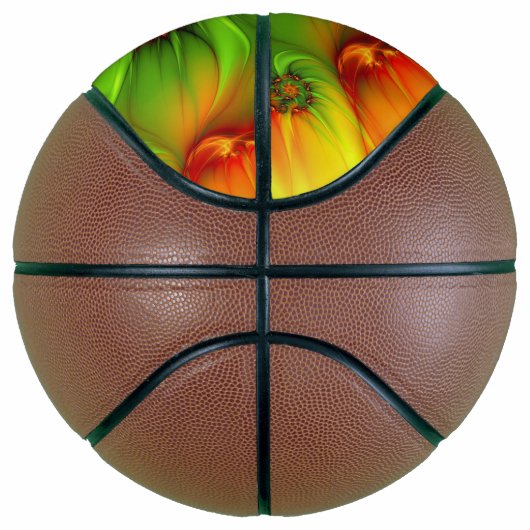 Psychedelic Colorful Modern Abstract Fractal Art Basketbal (Rechts)