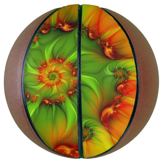 Psychedelic Colorful Modern Abstract Fractal Art Basketbal (Verticaal)