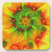 Psychedelic Colorful Modern Abstract Fractal Art Bier Onderzetter (Voorkant)
