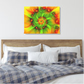 Psychedelic Colorful Modern Abstract Fractal Art Canvas Afdruk (Insitu (Slaapkamer))