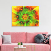 Psychedelic Colorful Modern Abstract Fractal Art Canvas Afdruk (Insitu (Woonkamer))