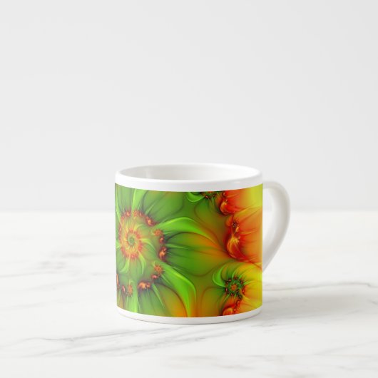 Psychedelic Colorful Modern Abstract Fractal Art Espresso Kop (Voorkant rechts)