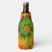 Psychedelic Colorful Modern Abstract Fractal Art Flesjeskoeler (Fles Voorkant)