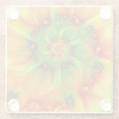 Psychedelic Colorful Modern Abstract Fractal Art Glazen Onderzetter (Achterkant)